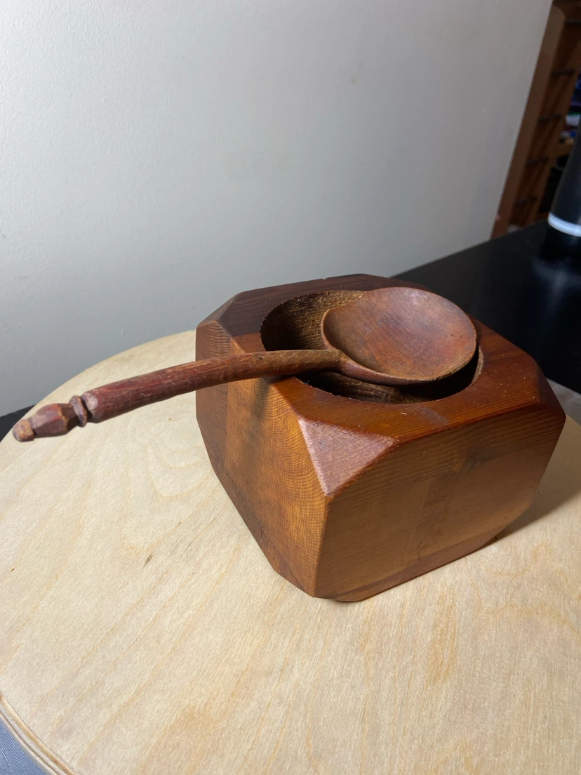 Hand Crafted Wood Bowl with Spoon by Lottes Alberta - photo 4