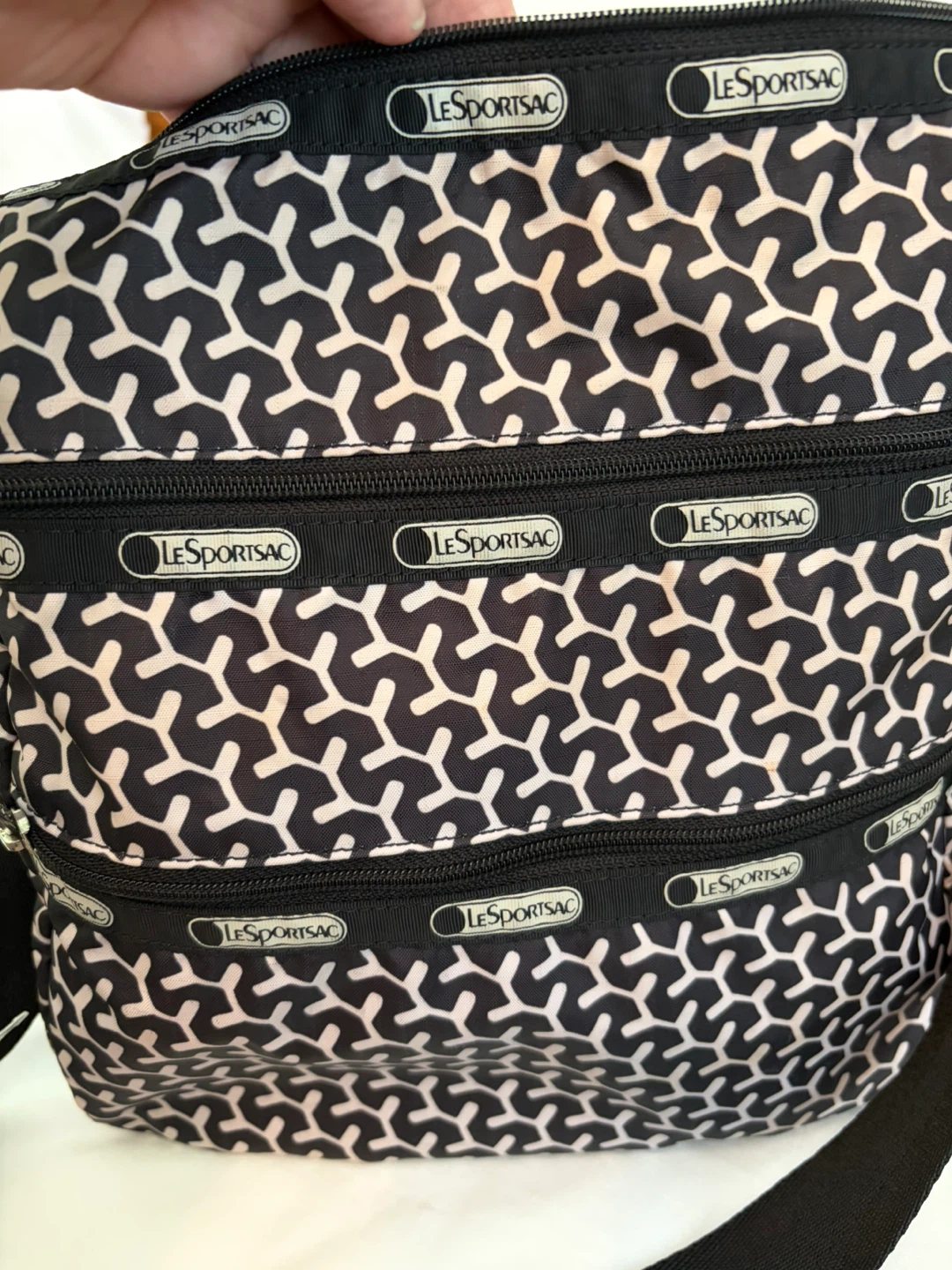 LeSportsac Black & White Pattern Shoulder Bag