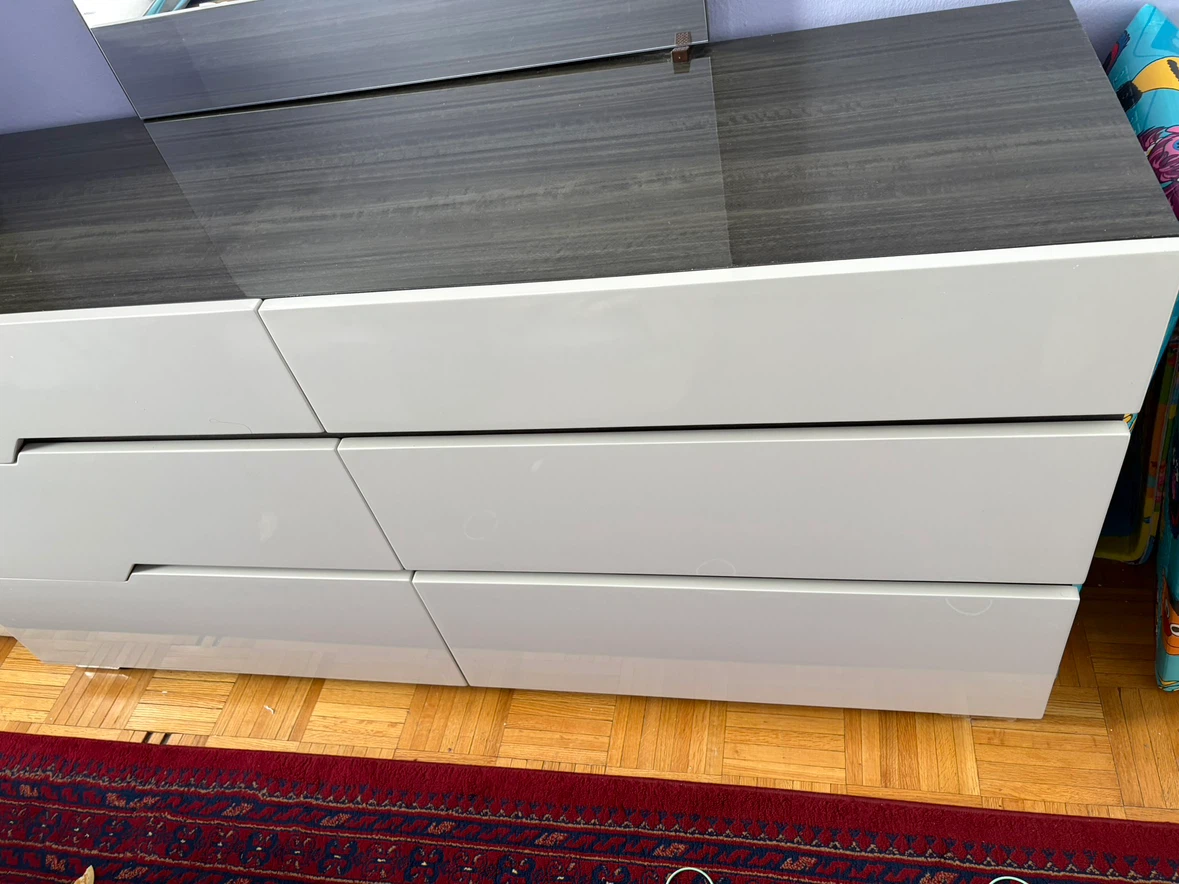 Modern Queen  White & Grey Bed Frame with LED Lights - photo 3