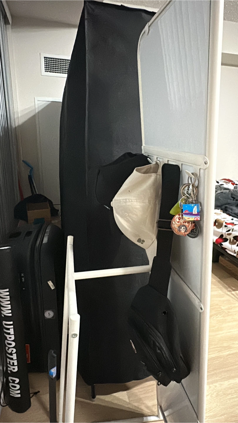 Full Length Standing Mirror with Clothes Rack