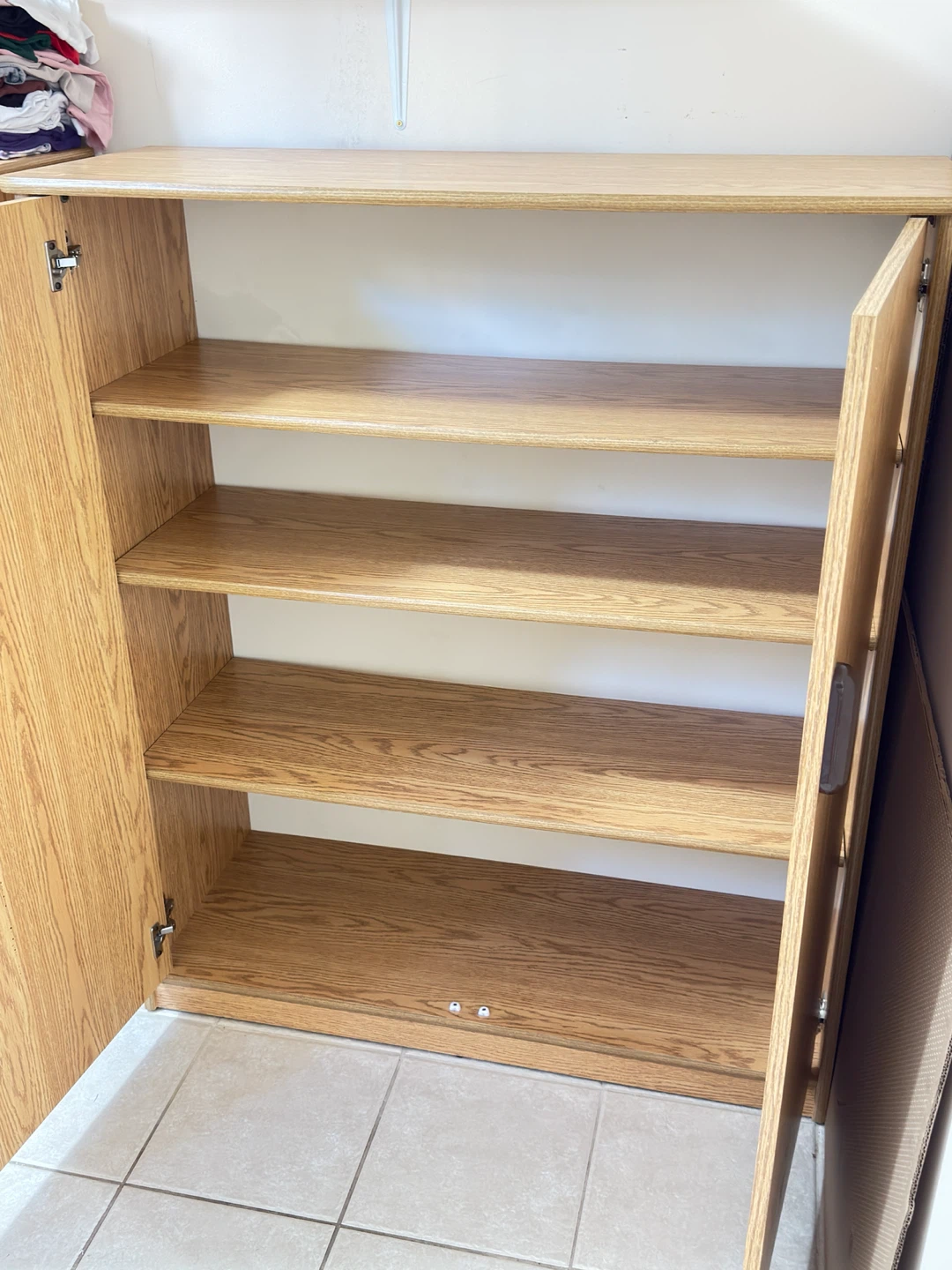 Oak Finish Cabinet storage with Doors - photo 2