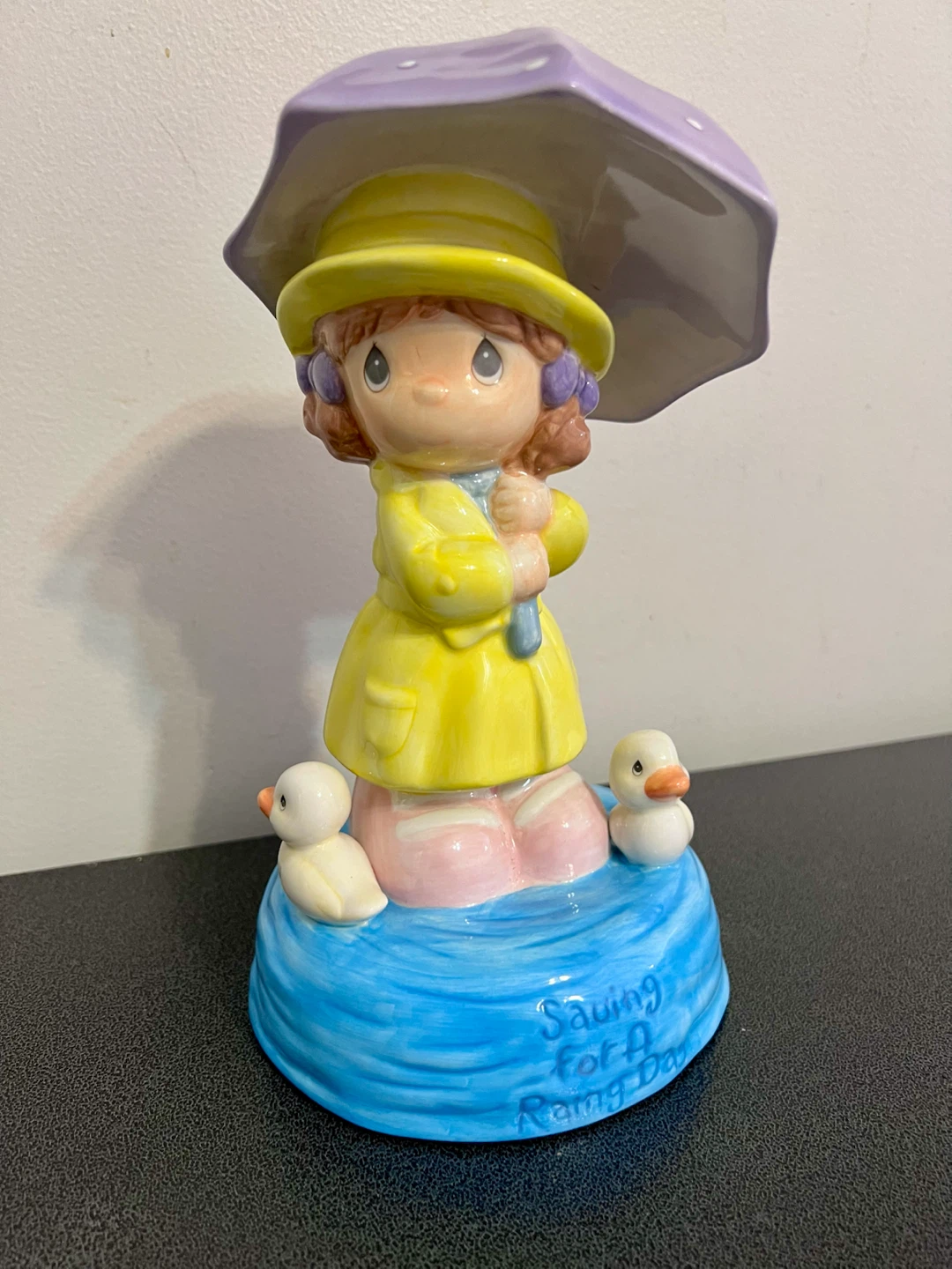 Precious Moments “Saving for a Rainy Day” Ceramic Bank – 2002