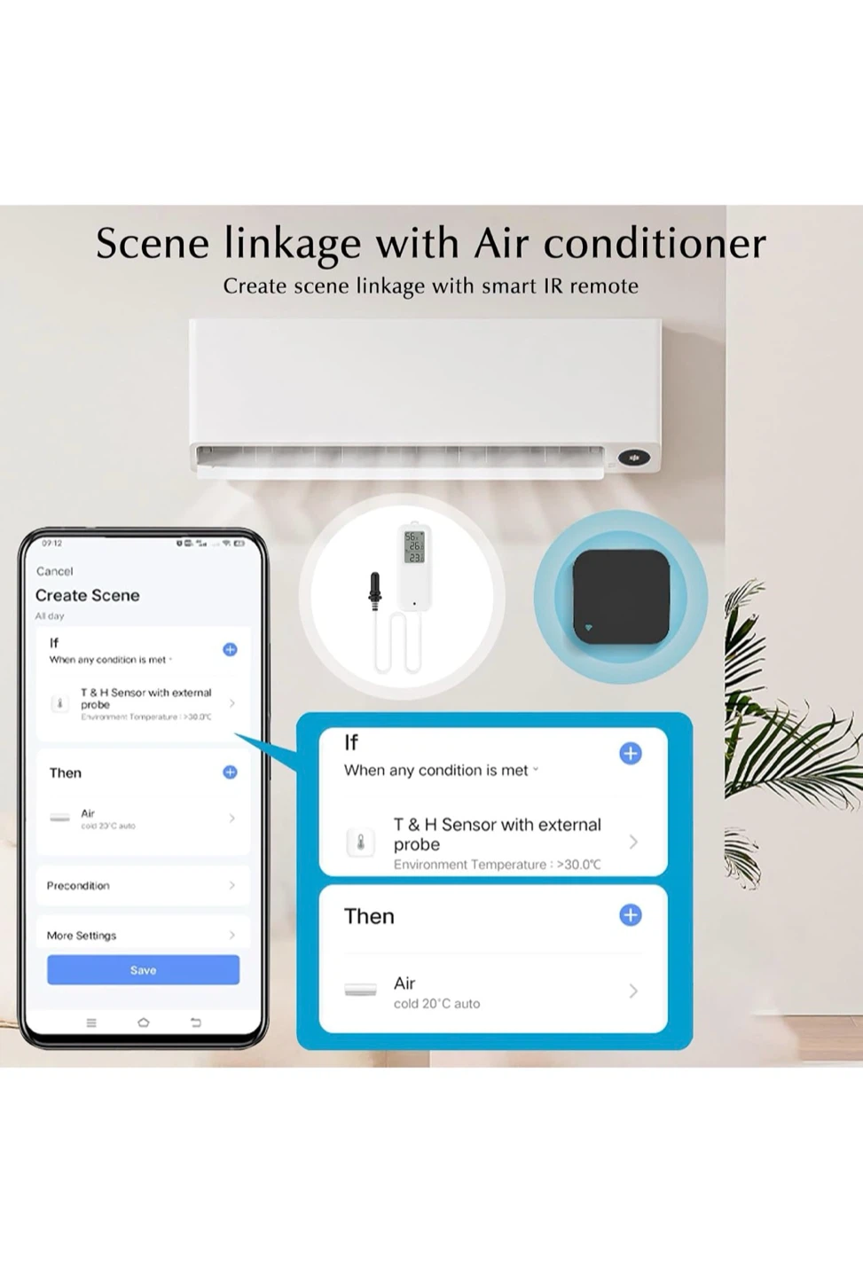 2 Packs Temperature & Humidity Sensor with External Probe