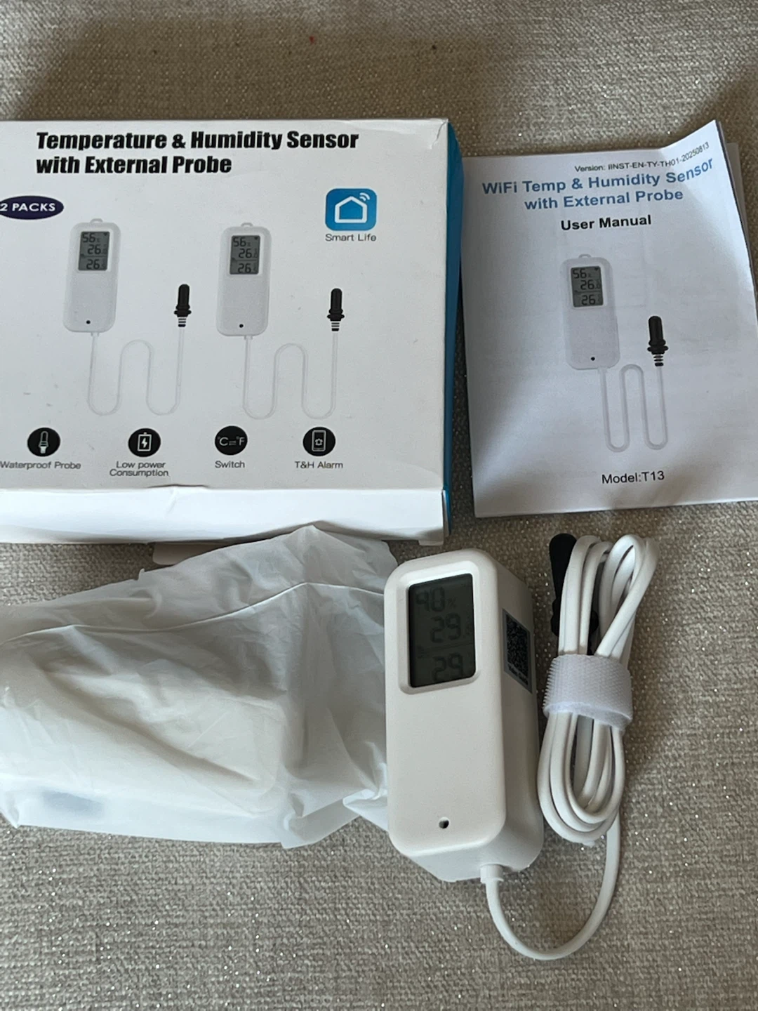 2 Packs Temperature & Humidity Sensor with External Probe - photo 5