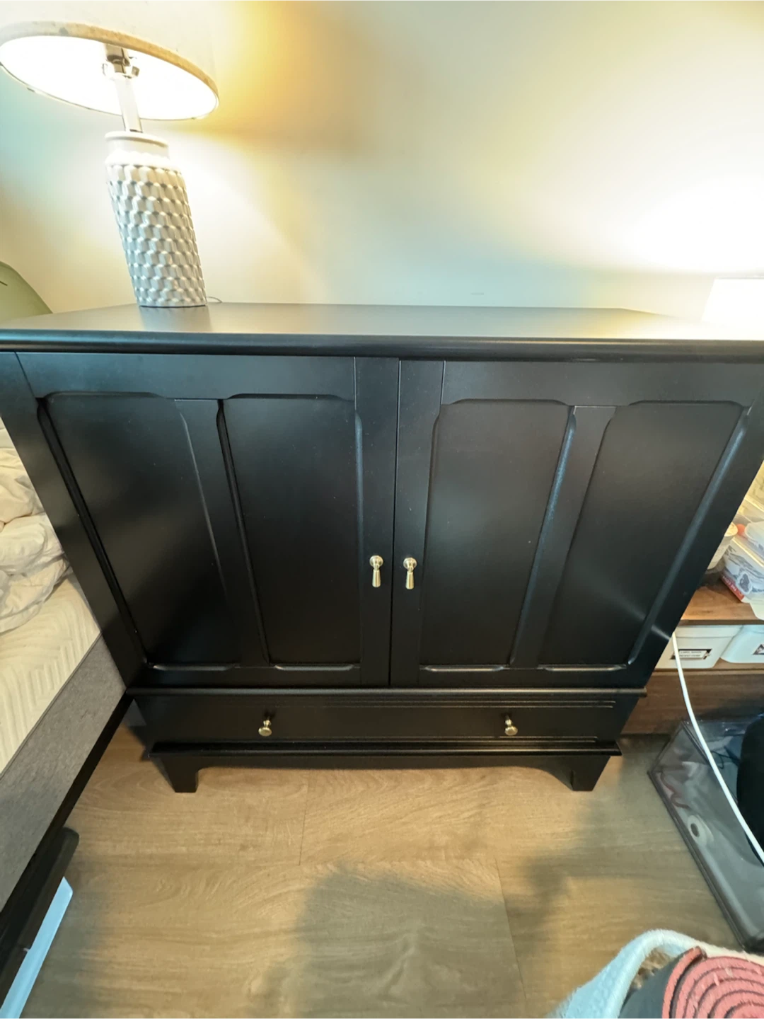 **pick up by 8/17** IKEA Black Double Door Cabinet with Drawer