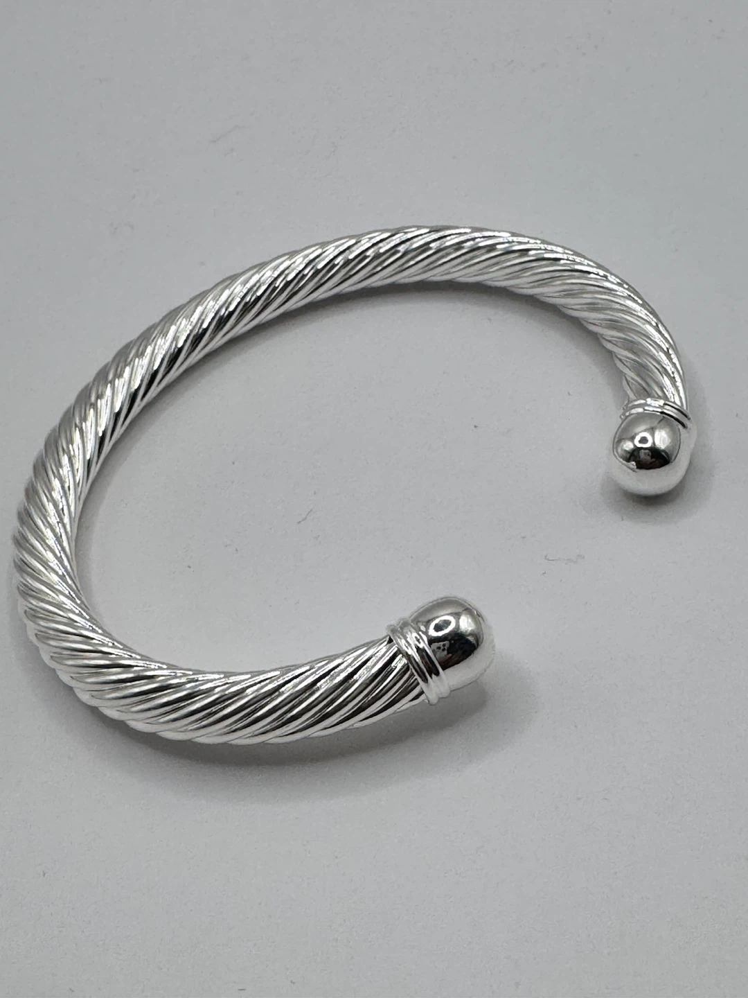 Sterling silver 925 Twisted Cable Cuff Bracelet