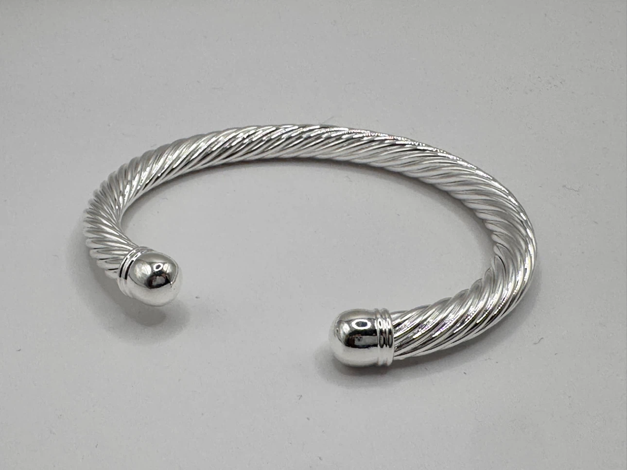 Sterling silver 925 Twisted Cable Cuff Bracelet - photo 2