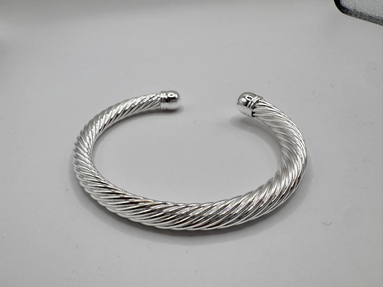 Sterling silver 925 Twisted Cable Cuff Bracelet - photo 3