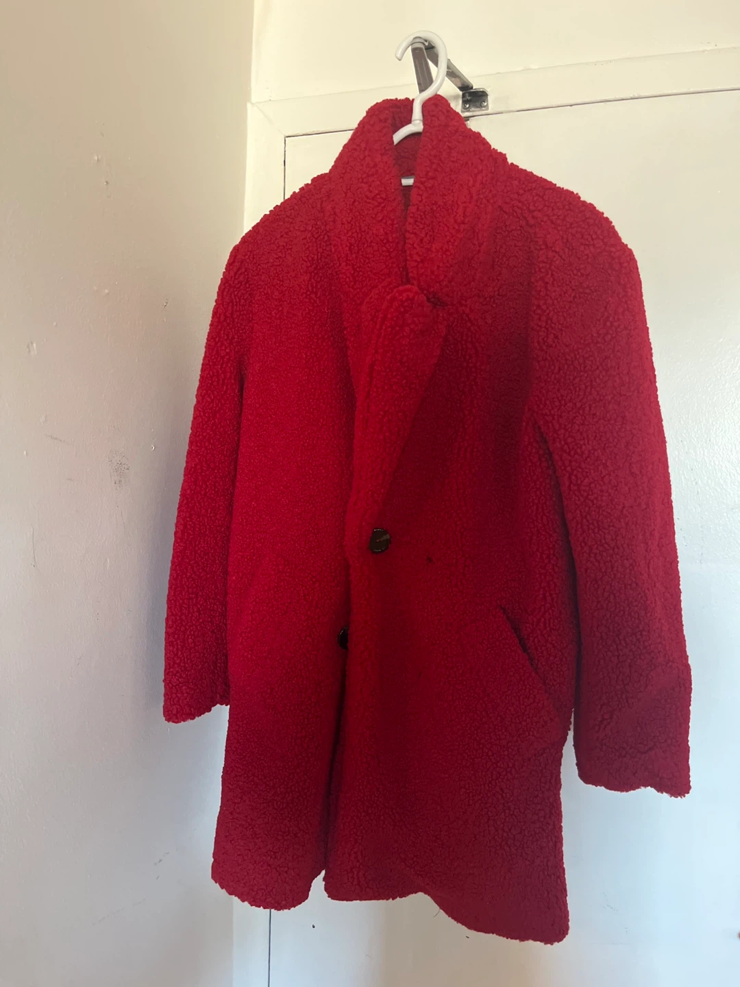 Guess Red Teddy Coat