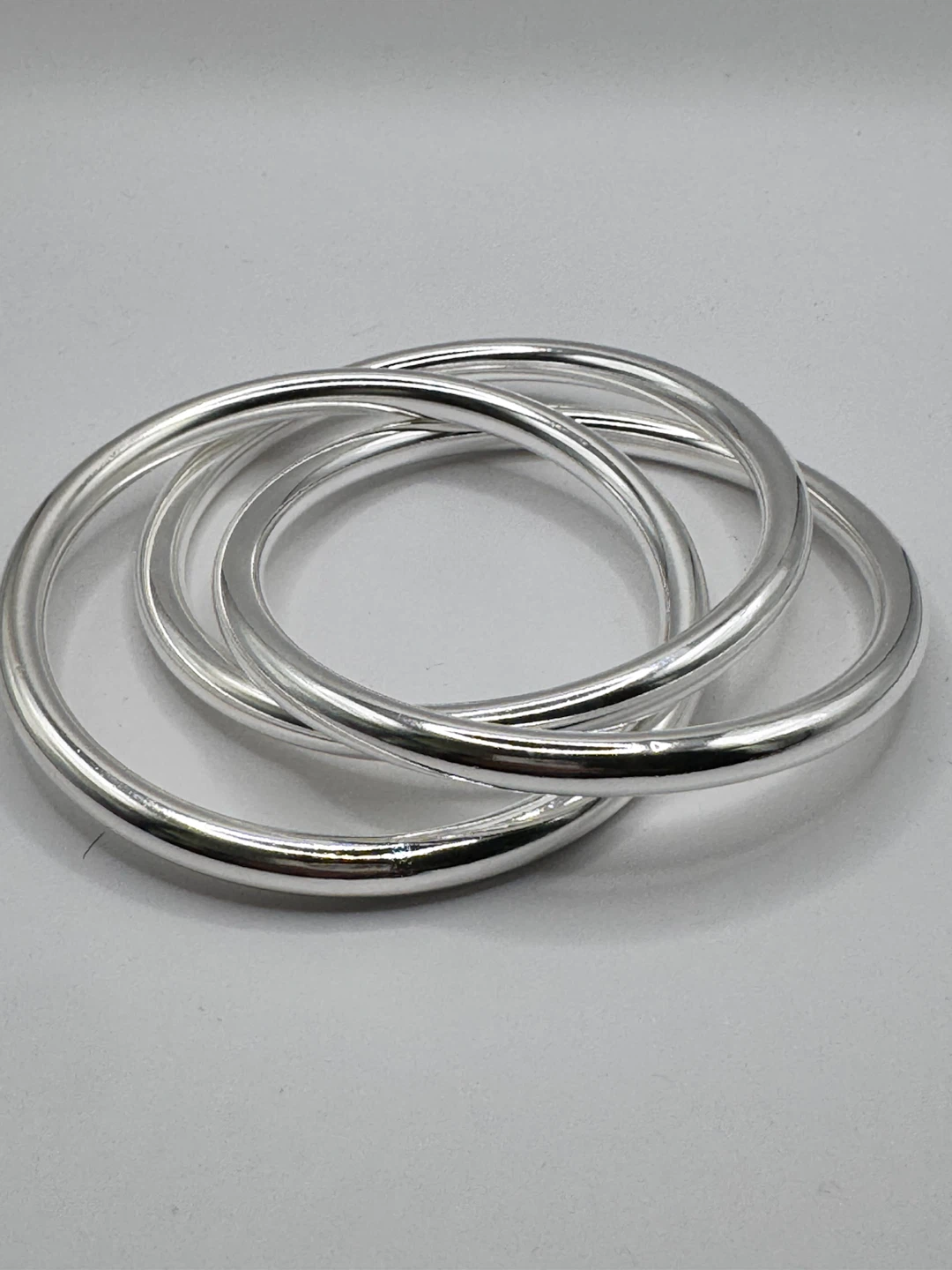 Sterling Silver 925 Interlocking Bangle Set