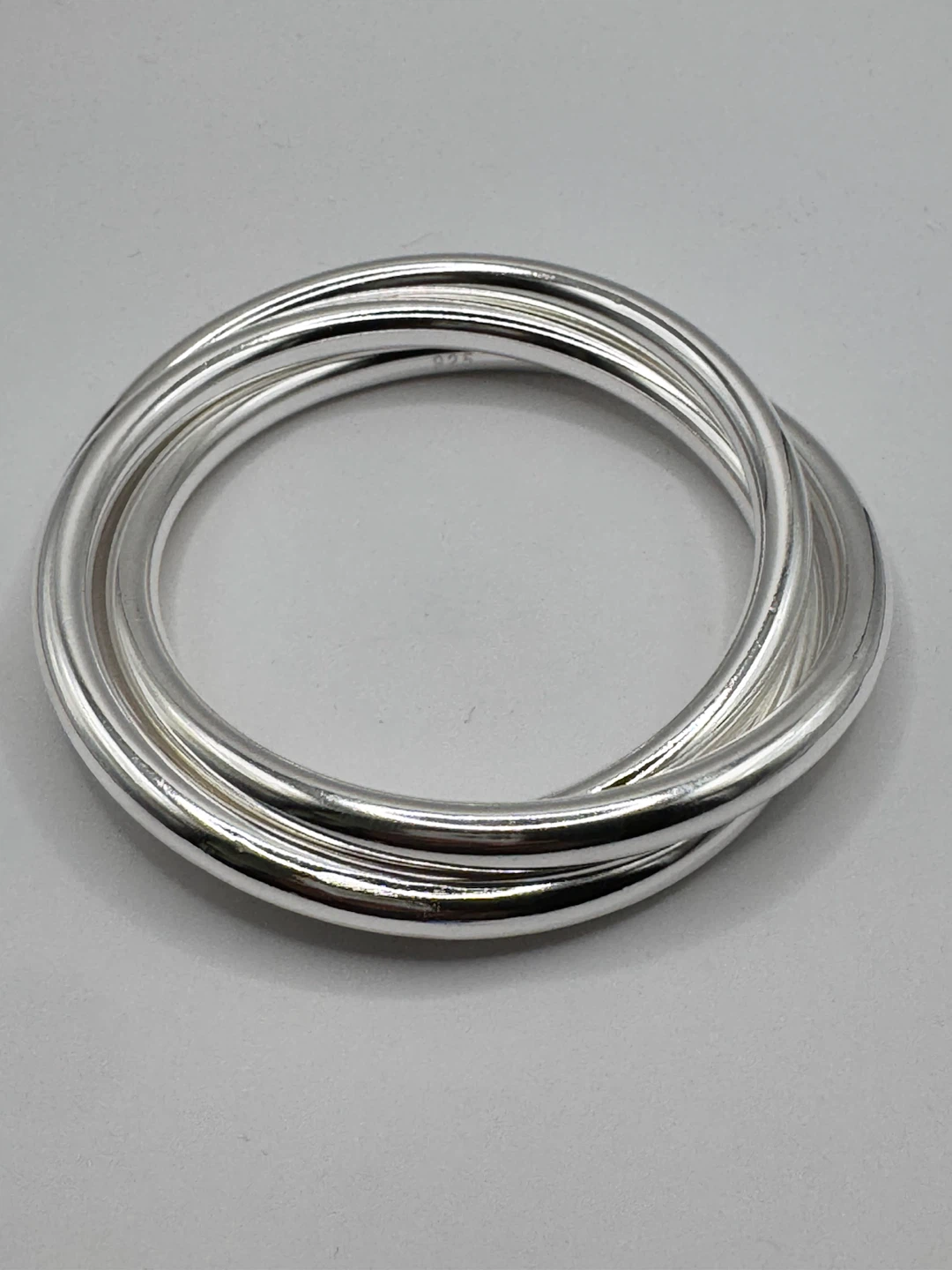 Sterling Silver 925 Interlocking Bangle Set - photo 2