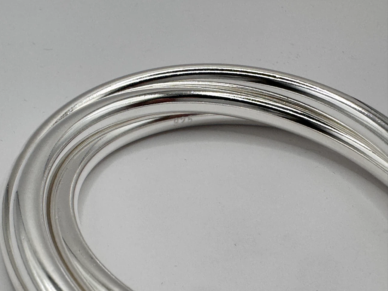 Sterling Silver 925 Interlocking Bangle Set - photo 4