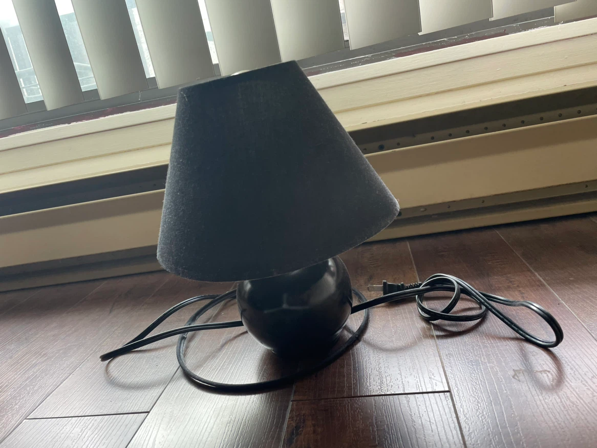 Black Velvet Cone Lampshade Table Lamp