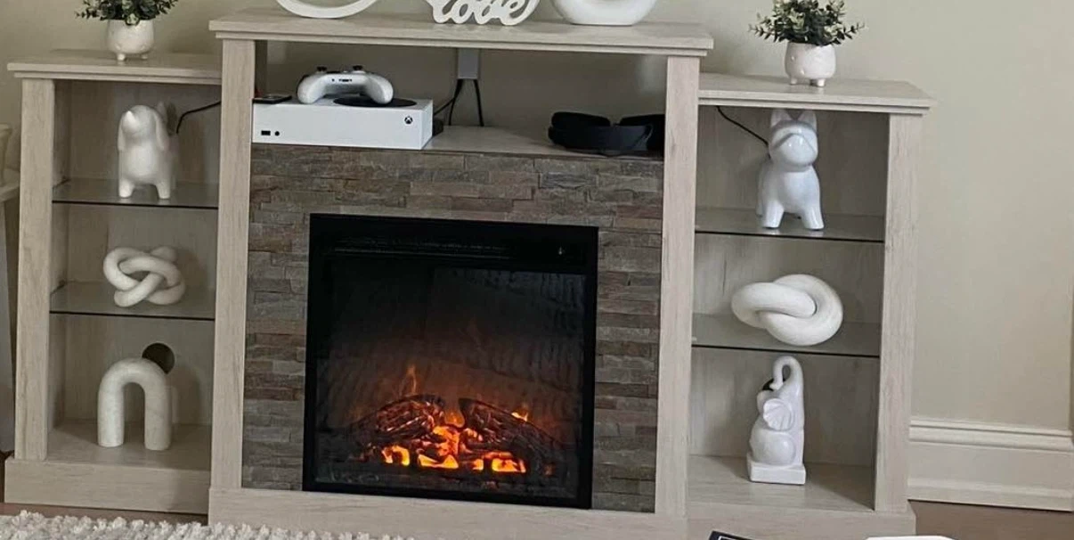 Electric Fireplace Entertainment Center with Storage