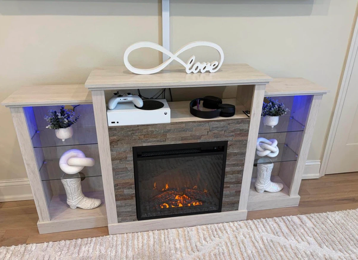 Electric Fireplace Entertainment Center with Storage - photo 2