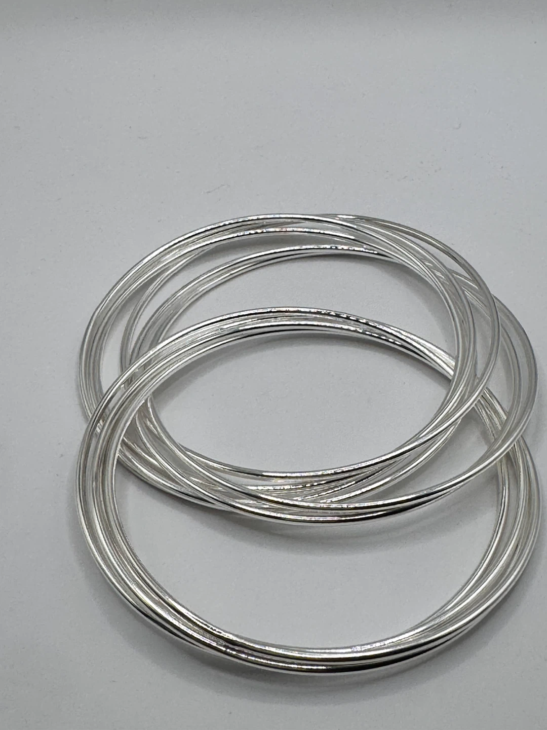 Set of 10 Sterling silver 925Bangle Bracelets - photo 2