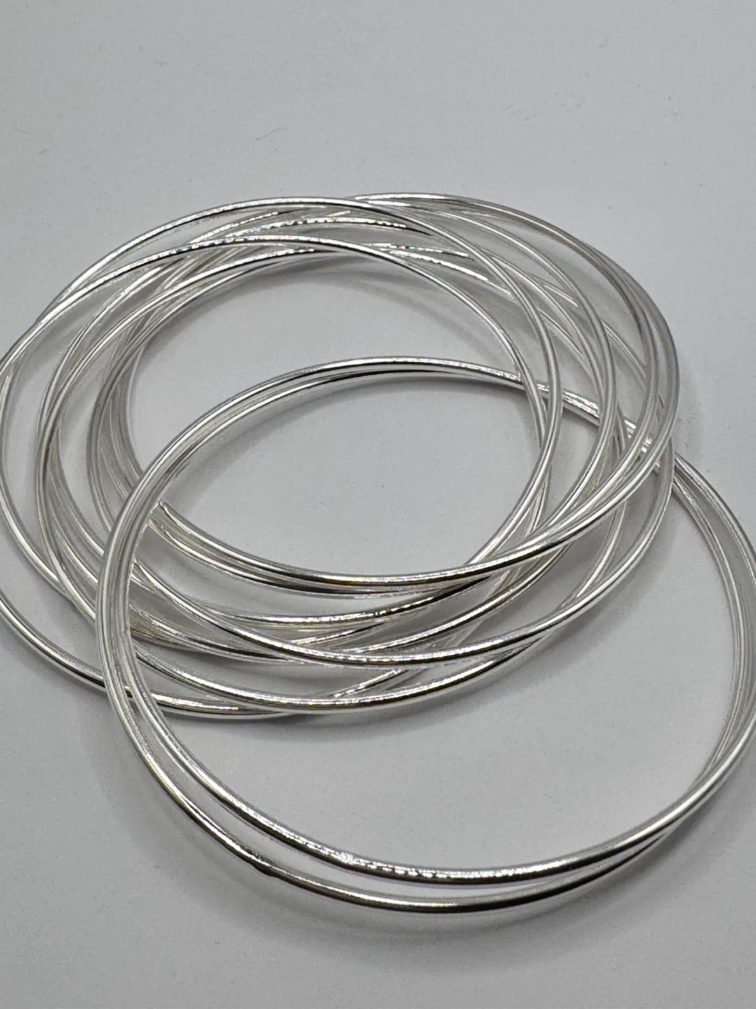 Set of 10 Sterling silver 925Bangle Bracelets - photo 3