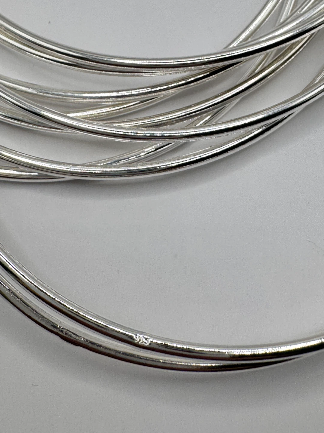 Set of 10 Sterling silver 925Bangle Bracelets - photo 4