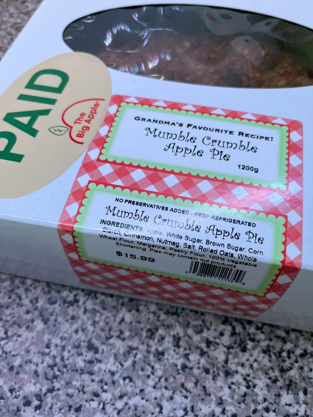 UNOPENED The Big Apple Mumble Crumble Apple Pie - photo 2