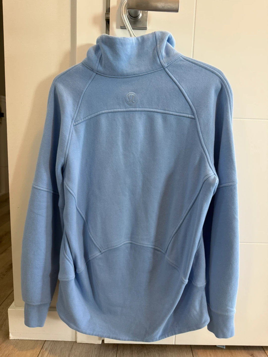 Lululemon light blue funnel-neck, half-zip style - photo 2