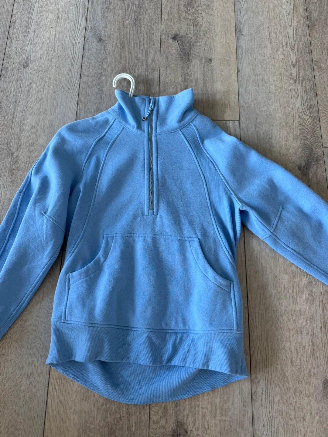 Lululemon light blue funnel-neck, half-zip style - photo 3