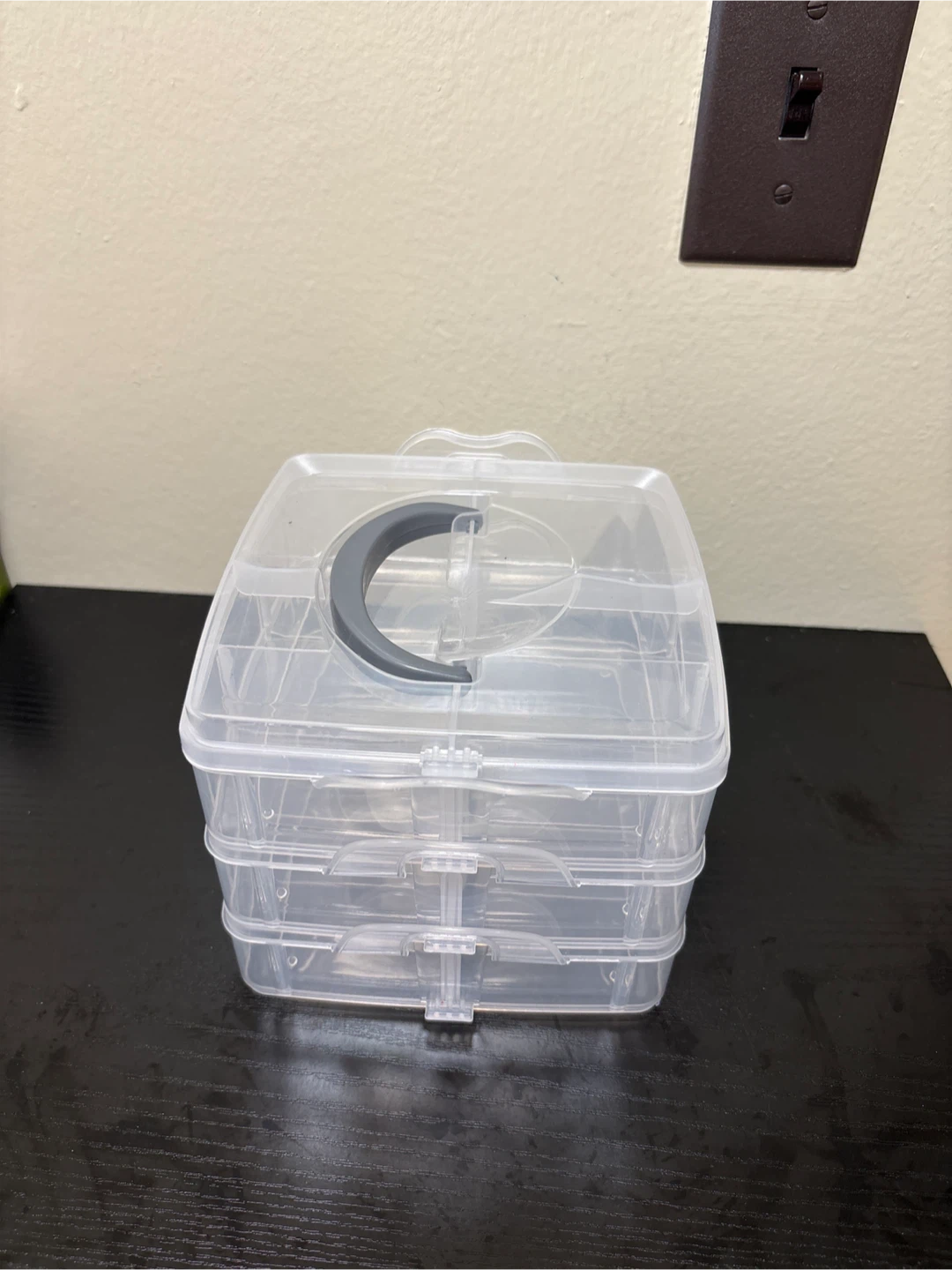 Clear 3-Tier Organizer Box with Handle