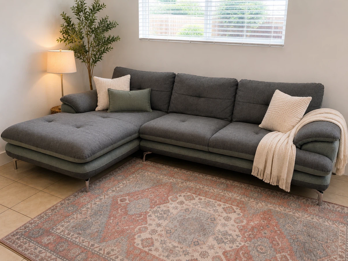 Bricks Grey Sectional Sofa
