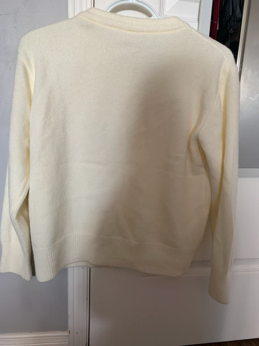 Cream Cherry Embroidered Cardigan - photo 3