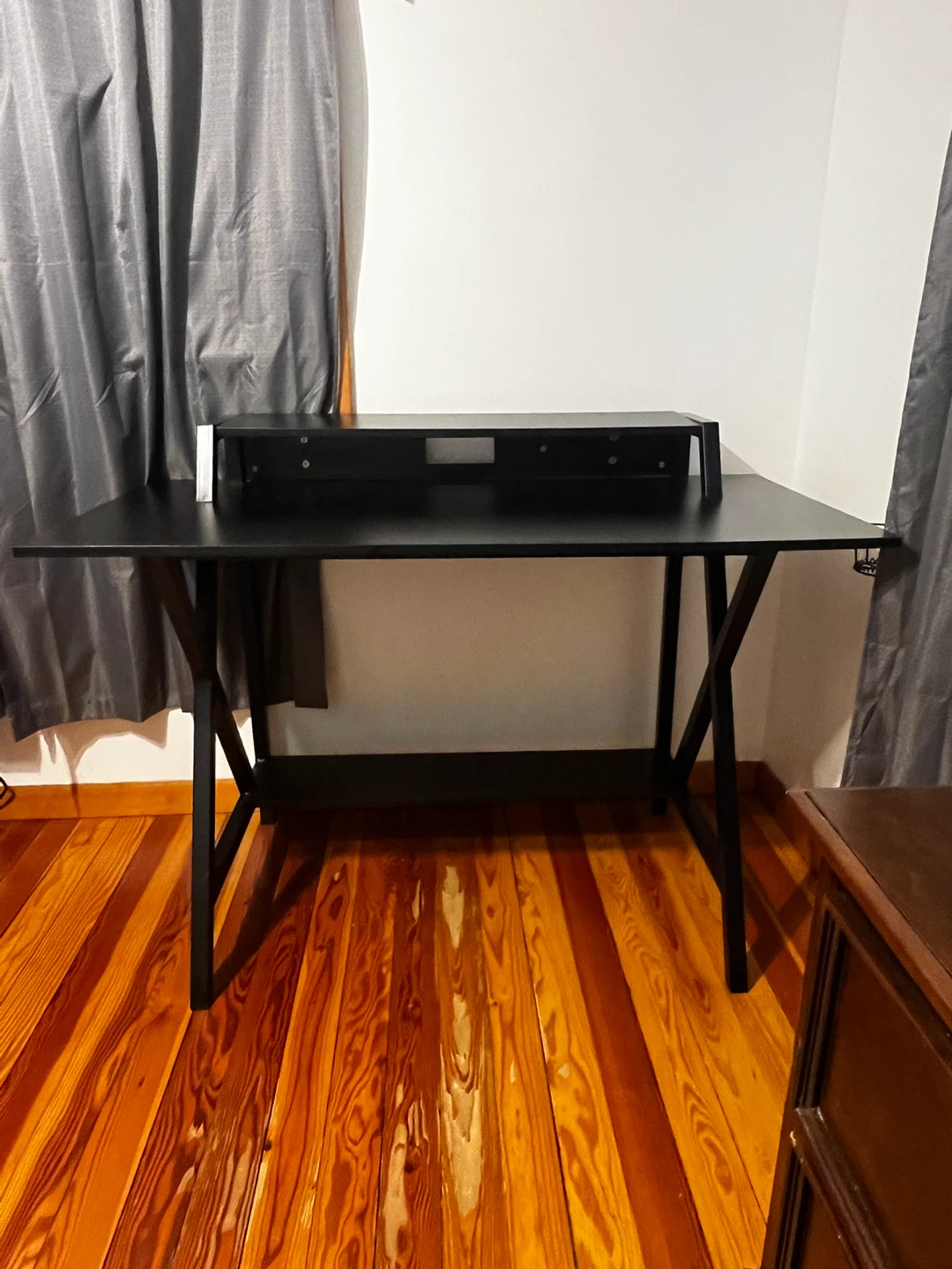 Black Gaming Desk with Monitor Riser