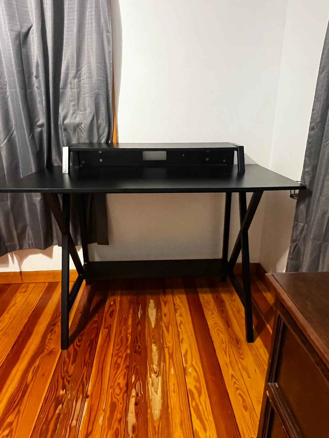 Black Gaming Desk with Monitor Riser - photo 2