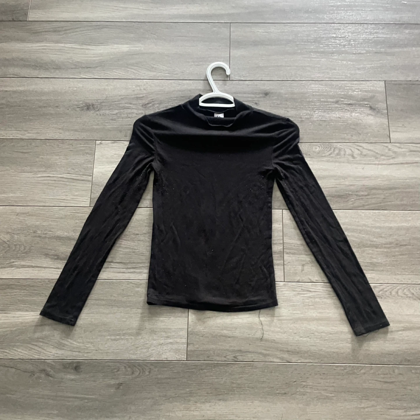 Black Mock Neck Long Sleeve Top