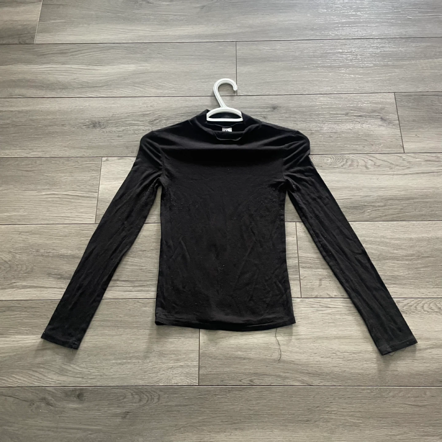 Black Mock Neck Long Sleeve Top - photo 5
