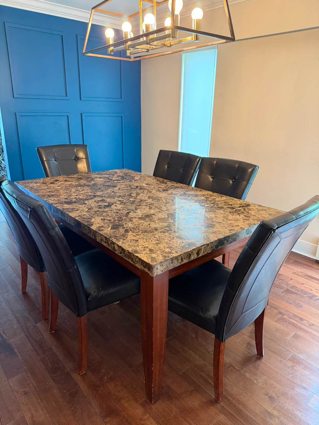 Marble Dining Table with 6 Chairs