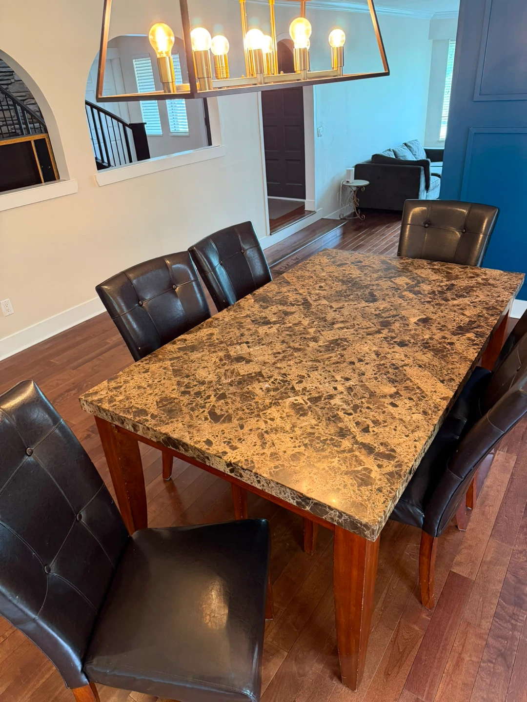 Marble Dining Table with 6 Chairs - photo 2