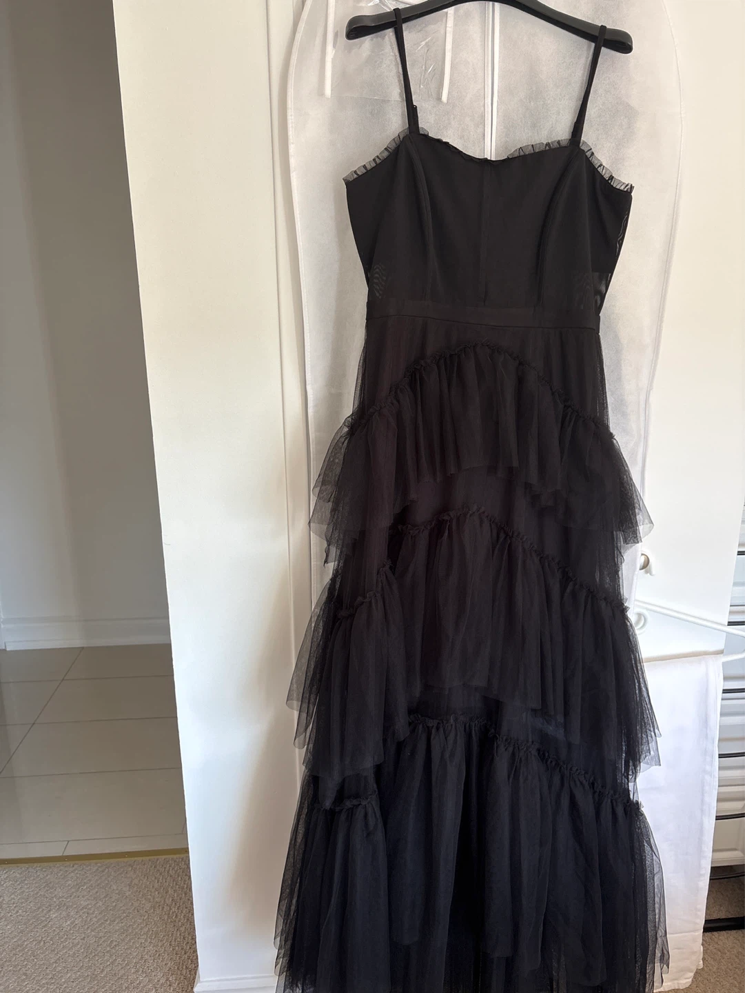 Black Tulle Tiered Dress