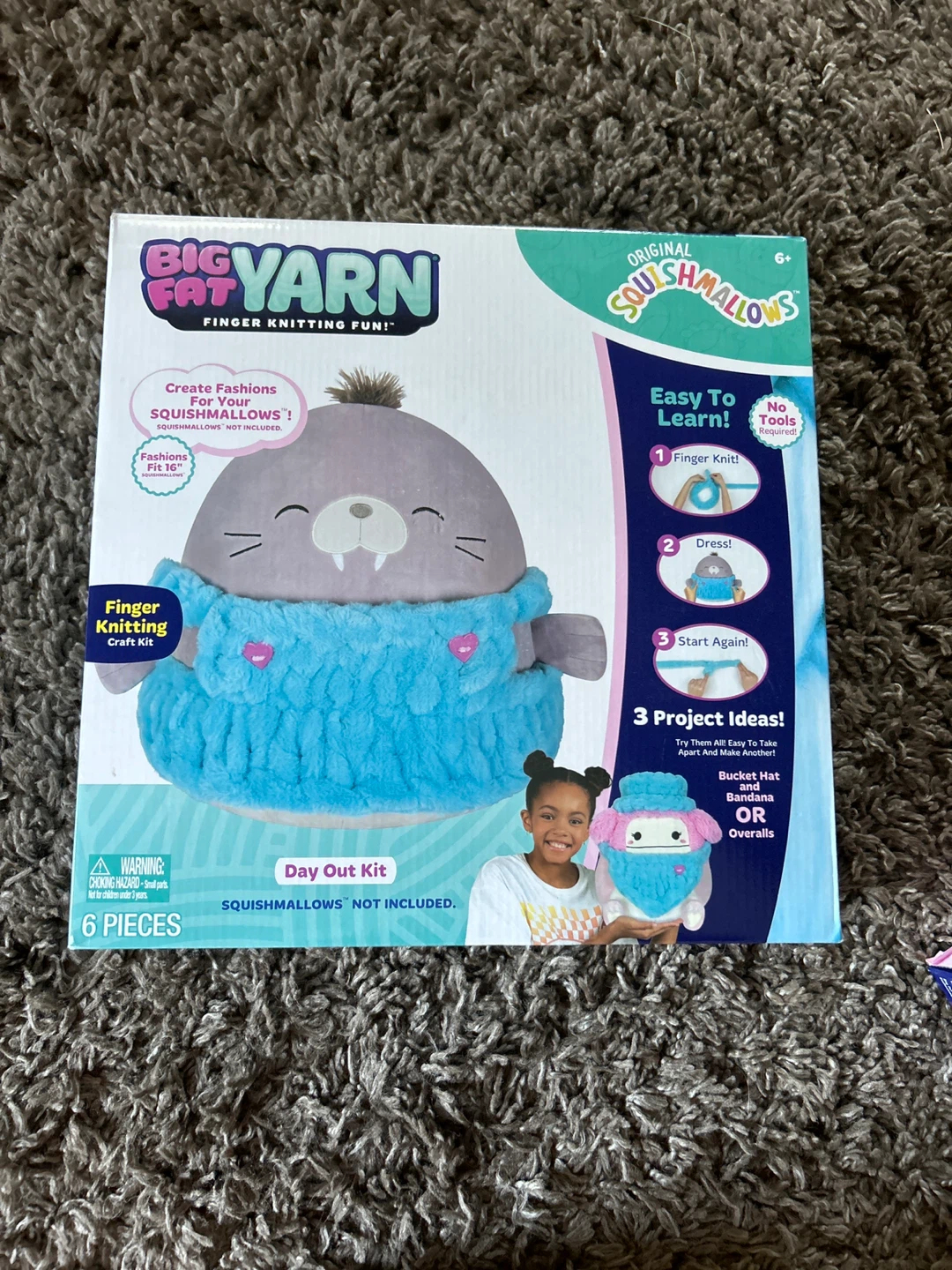 Big Fat Yarn Finger Knitting Craft Kit - Squishmallows Outfits