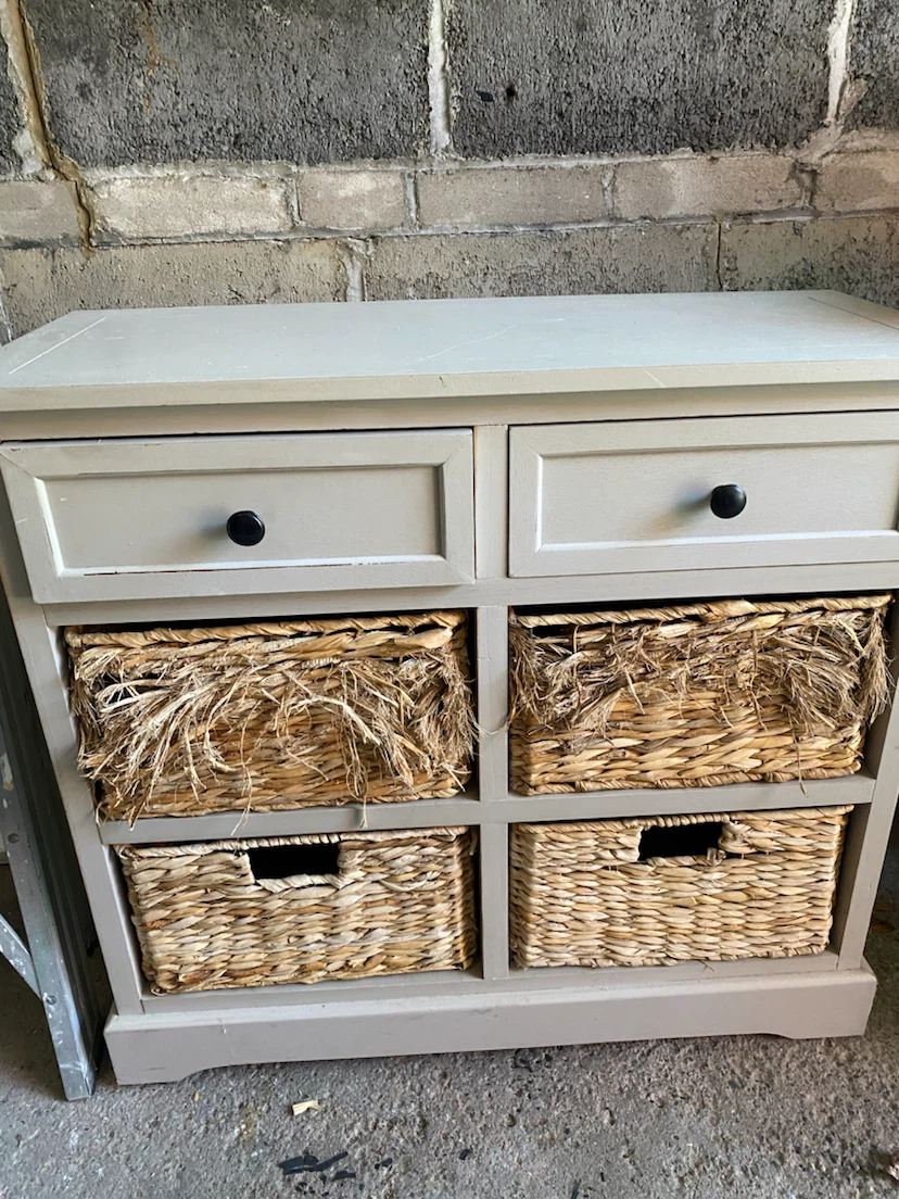 Grey Storage Cabinet with 2 Drawers and 4 Baskets - photo 2