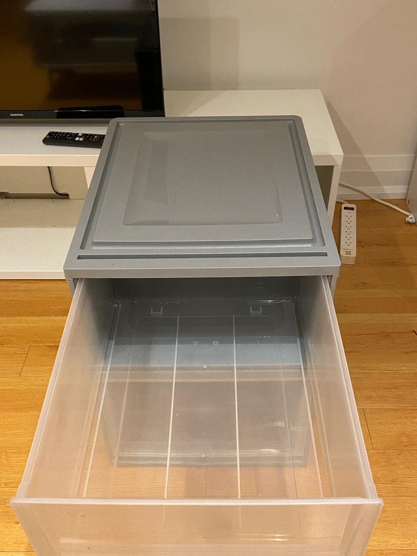 Grey Plastic Storage Drawers - Set of 2 - photo 3