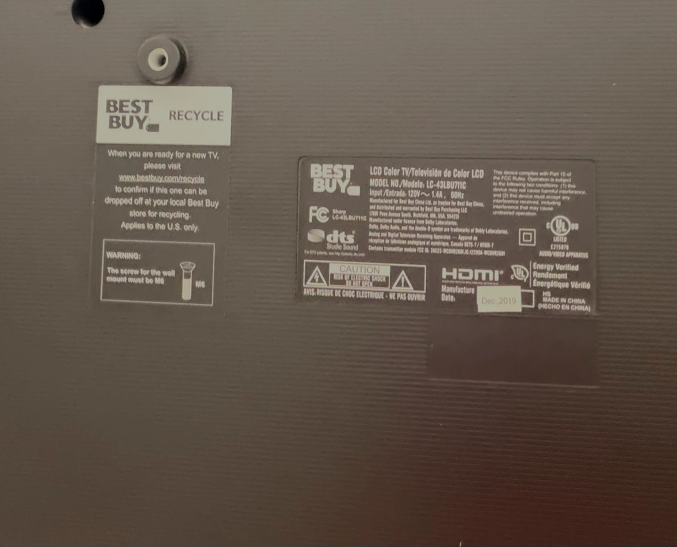 Sharp LC-43LB710U 43" Smart TV - Display is shaky