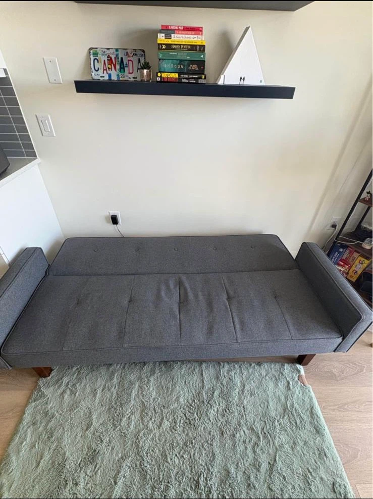 Gray 3-Seater Sofa Bed / Futon – $150 - photo 4