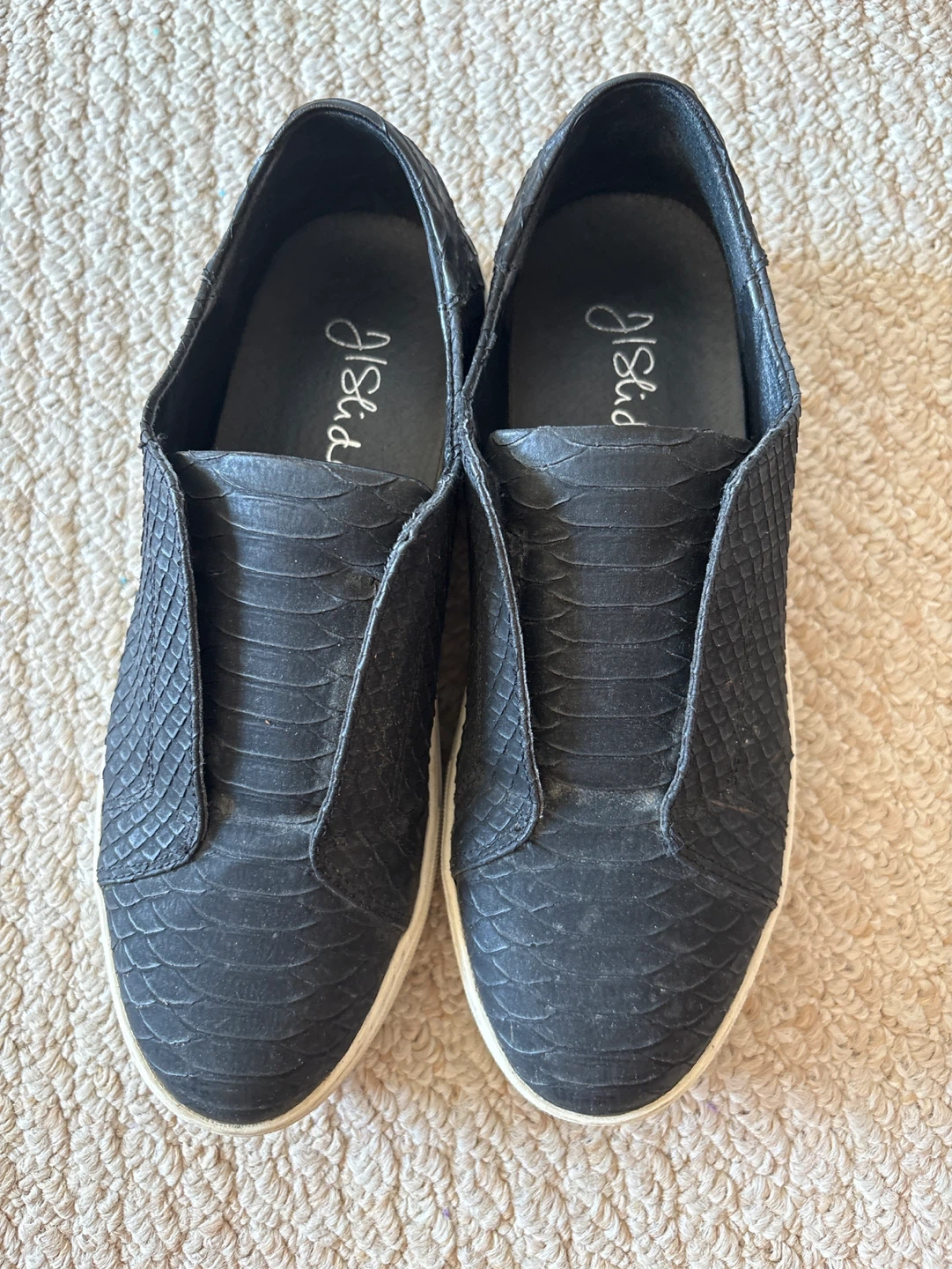 JSlides Black Snakeskin Slip-On Sneakers - photo 3
