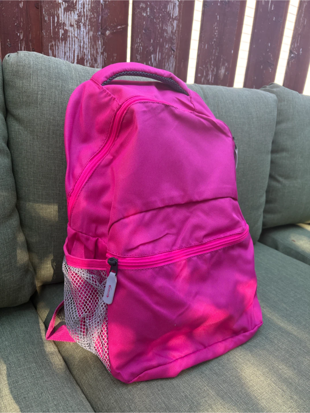 Bright Pink Backpack with Matching Pencil Case
