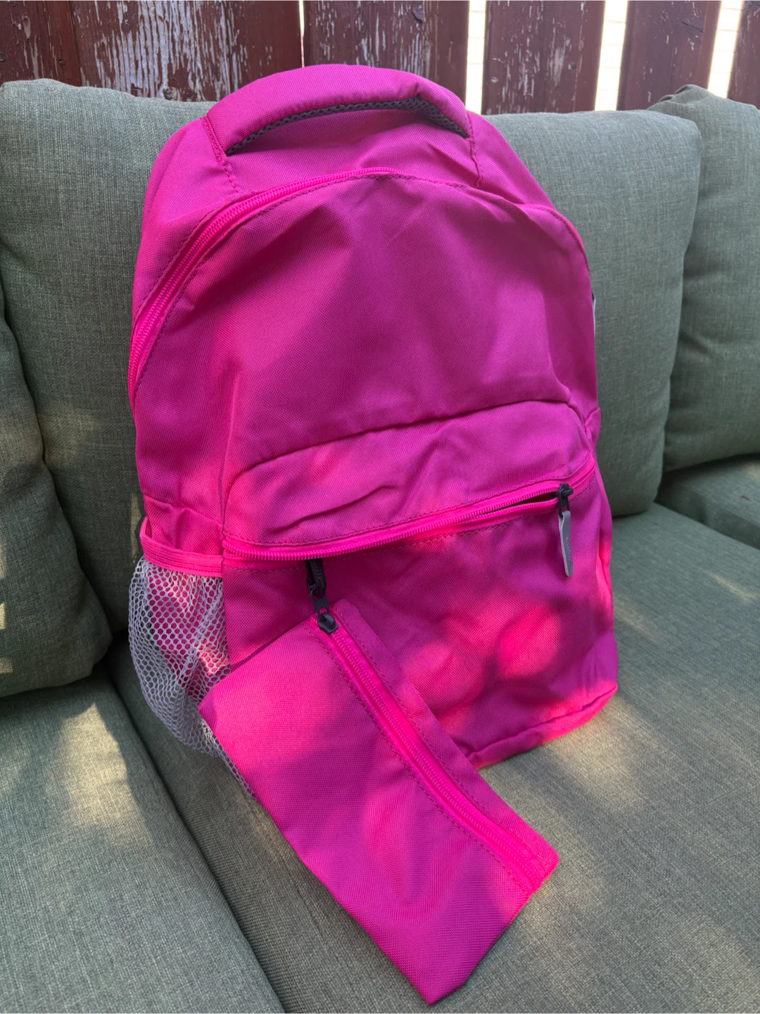 Bright Pink Backpack with Matching Pencil Case - photo 2