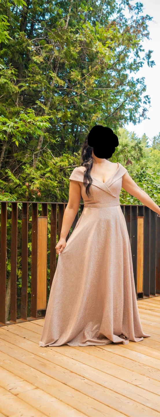 XSCAPE By Melanie Lyne Rose Gold Glitter formal Gown - photo 4