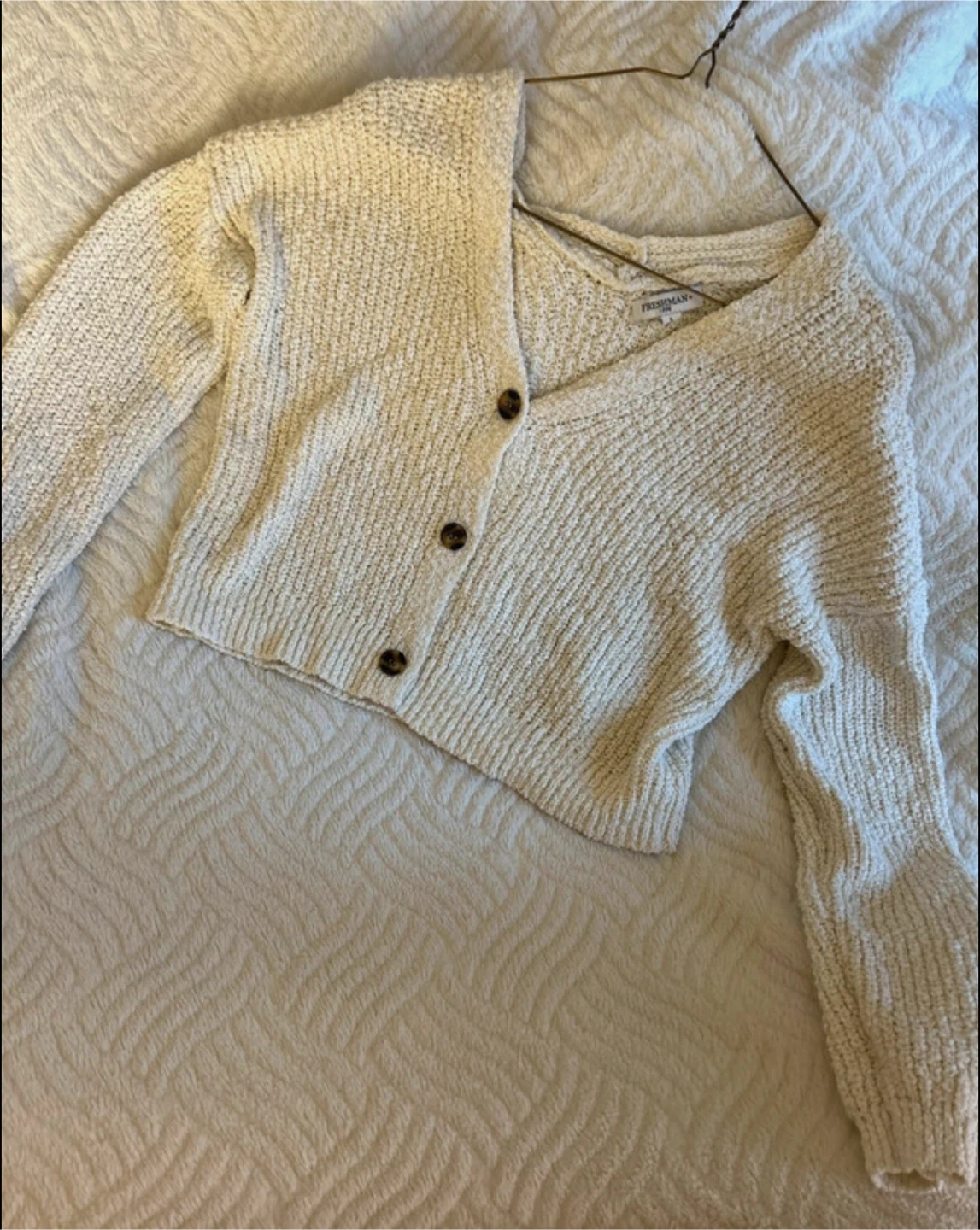 Cream Freshman 1996 Cropped Cardigan