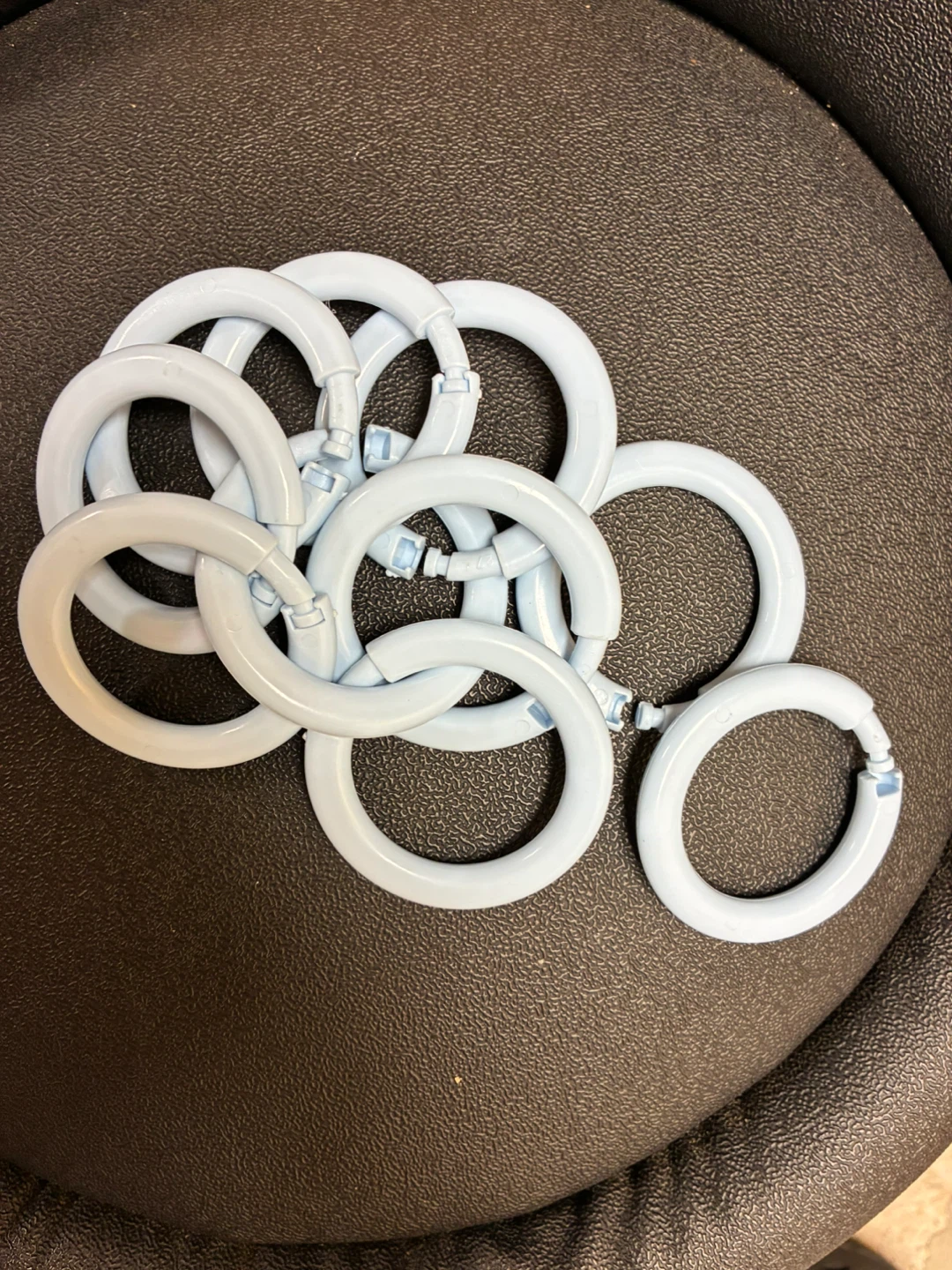 Light Blue Plastic Curtain Rings