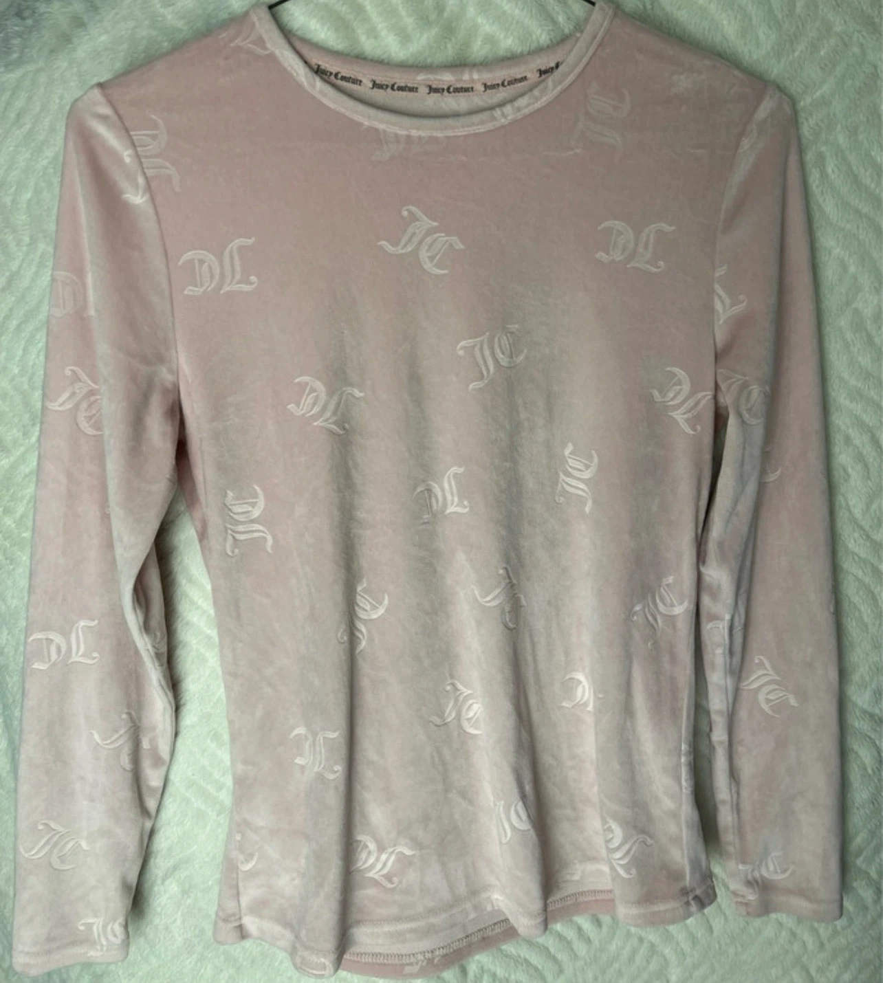 Juicy Couture Pink Velour Long Sleeve Top