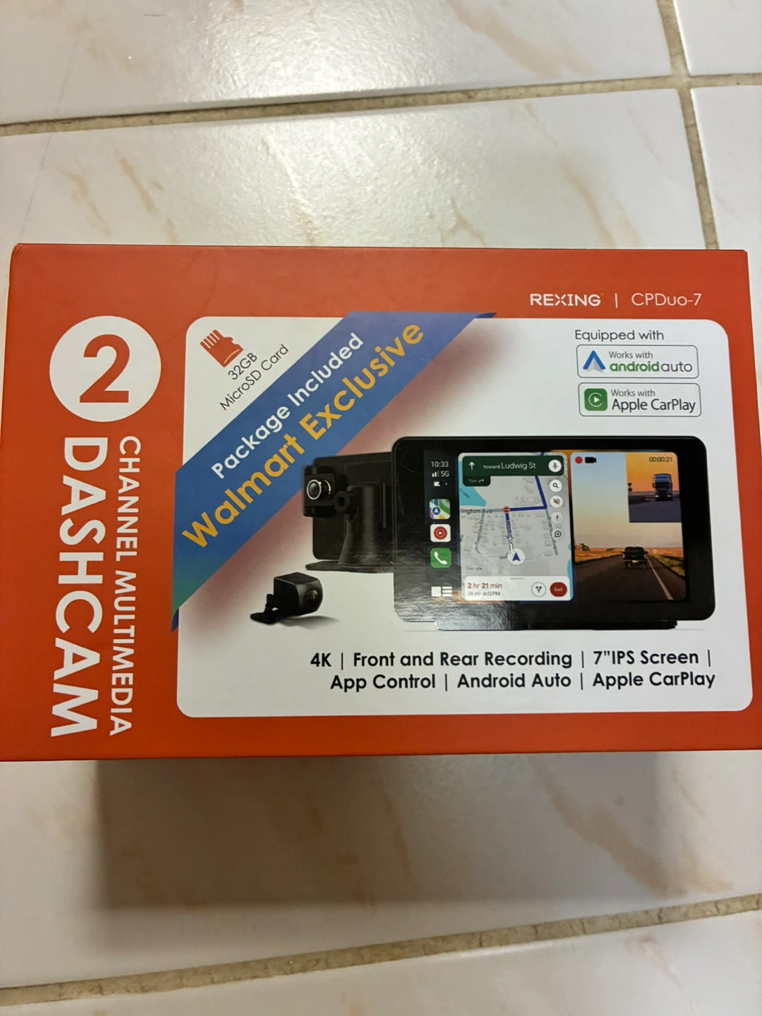 REXING CP D uo-7 2 Channel Dash Cam with 7" IPS Screen