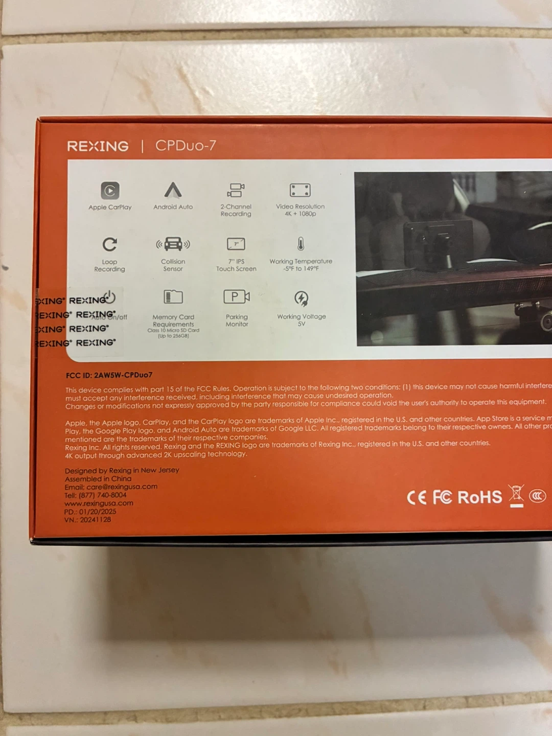 REXING CP D uo-7 2 Channel Dash Cam with 7" IPS Screen - photo 2