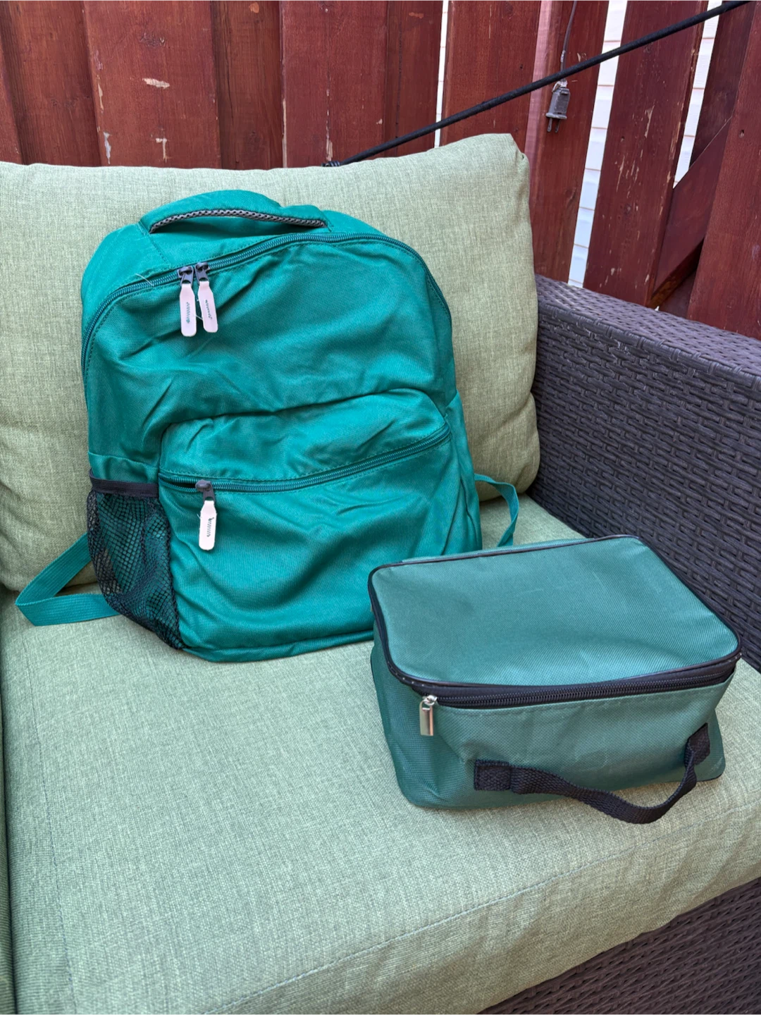Green Backpack and Lunch Bag Set